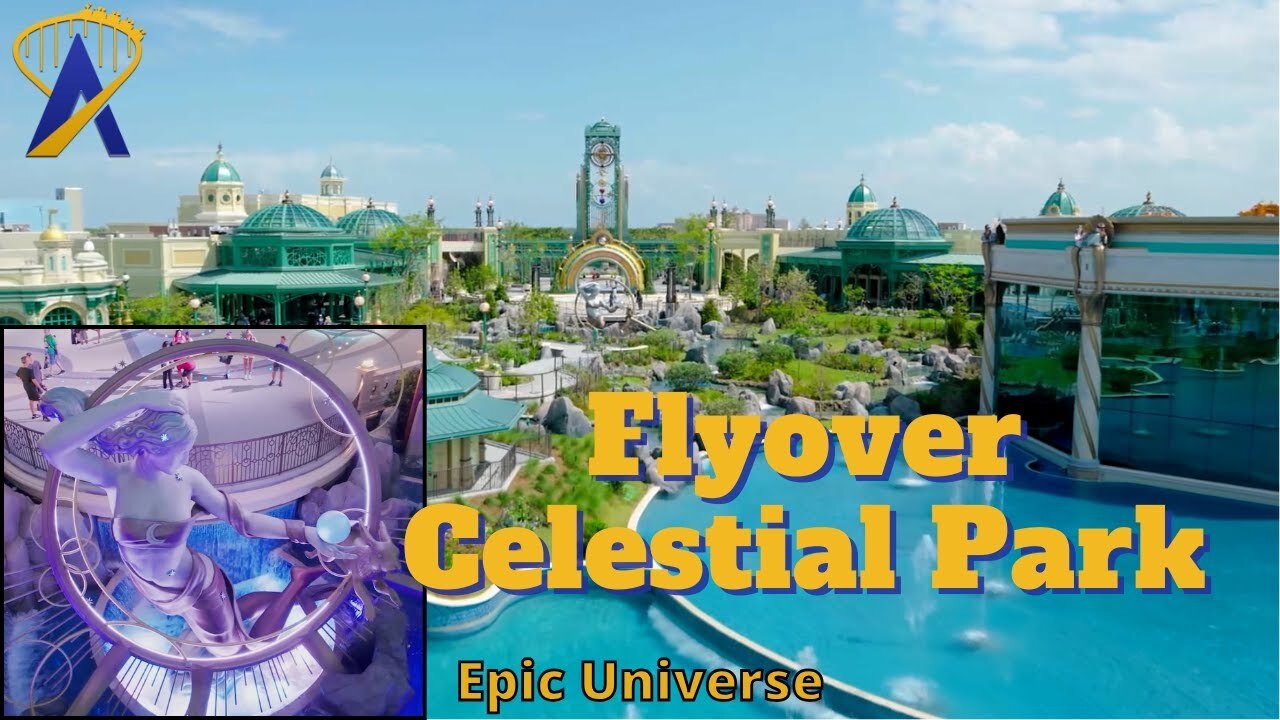 Video thumbnail for Beautiful Drone Flyover Celestial Park at Epic Universe