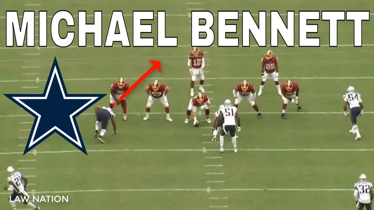 Video thumbnail for law nation sports: michael bennett film study: cowboys new defensive line veteran leadership