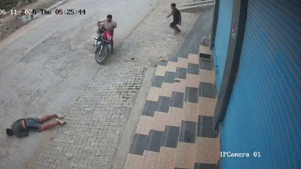 Video thumbnail for India: 10 shots fired in rapid succession as 25-year-old gym owner comes under brutal gun attack.