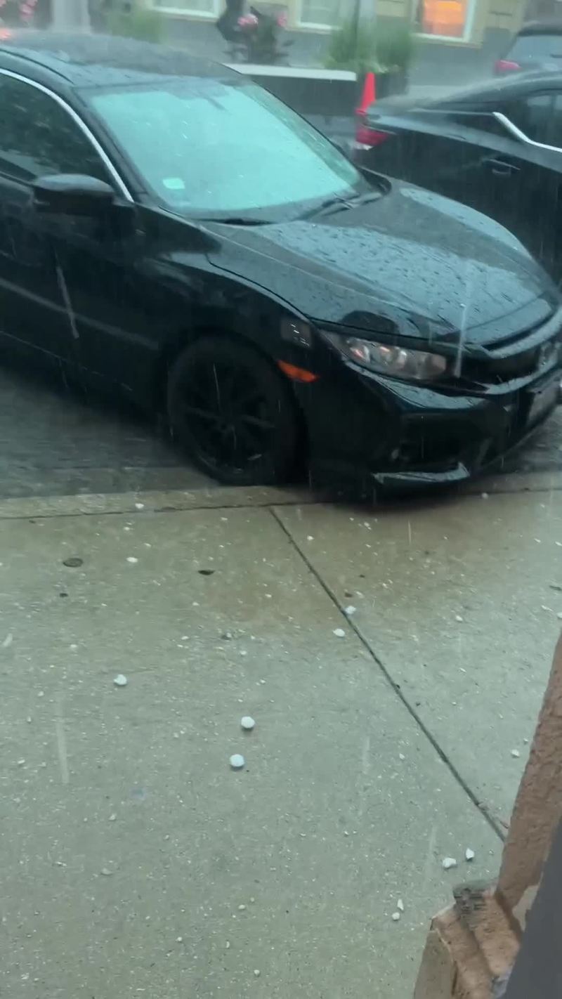 Video thumbnail for Massive Hail Slams Chicago Streets during Tornado Warning