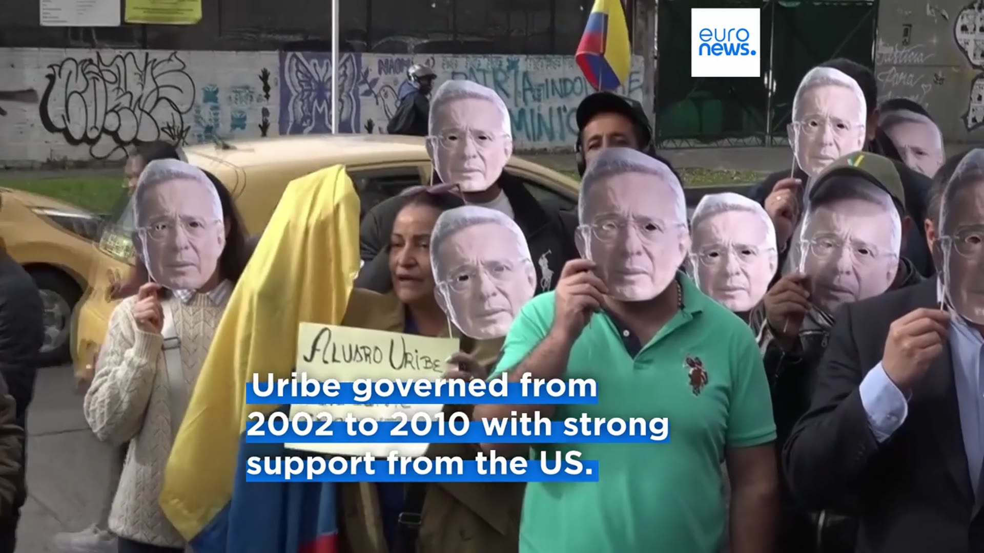 'Video thumbnail for Ex-Colombian president Uribe convicted of witness tampering and bribery'