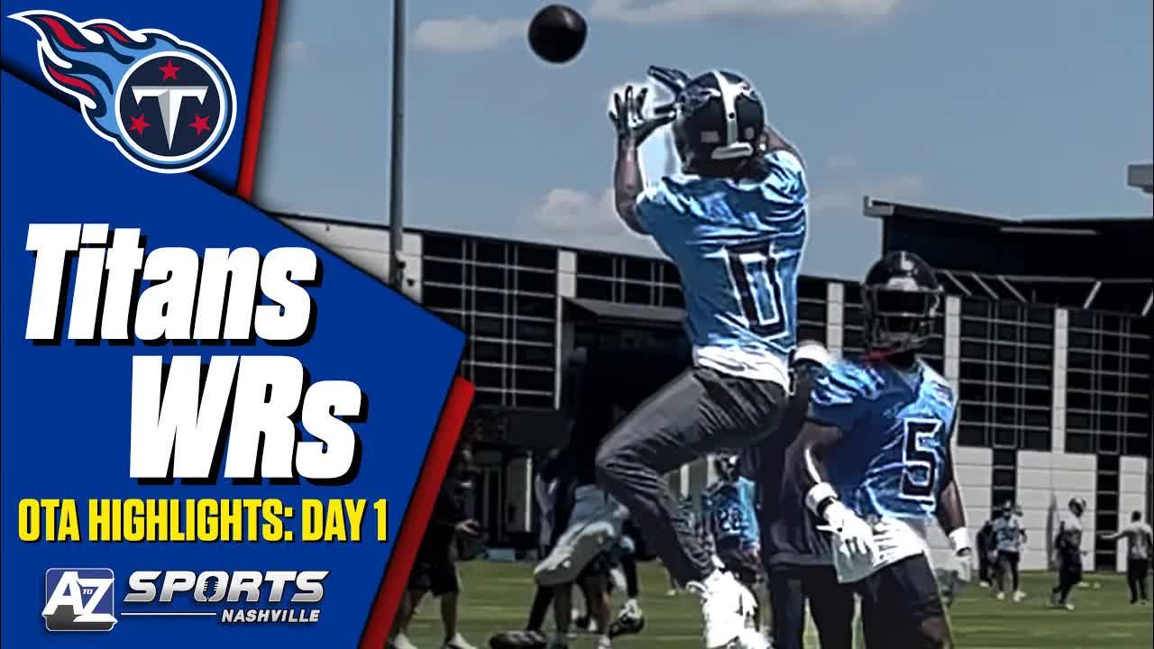 Video thumbnail for Calvin Ridley, Hopkins, Burks, Titans WRs: Day 1 OTA Highlights
