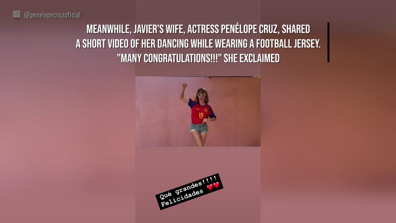Video thumbnail for IN CASE YOU MISSED IT: Javier Bardem celebrates Spain winning 2026 FIFA World Cup.