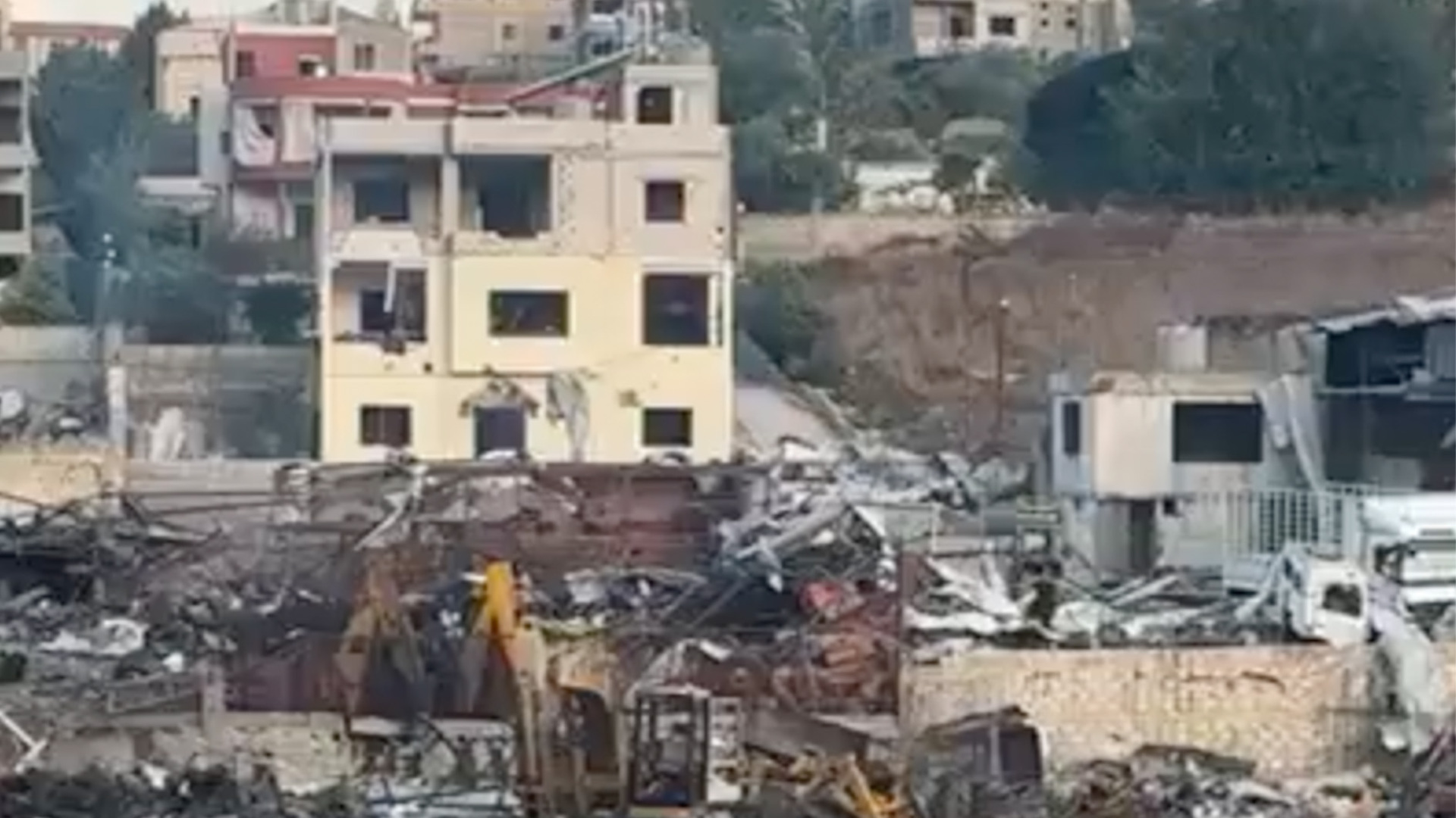 'Video thumbnail for Security camera video shows Israeli strike in southern Lebanon'