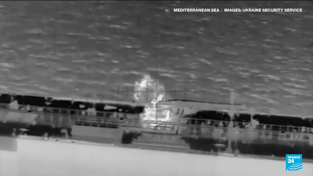 Video thumbnail for Ukraine strikes Russian shadow fleet tanker in Mediterranean sea