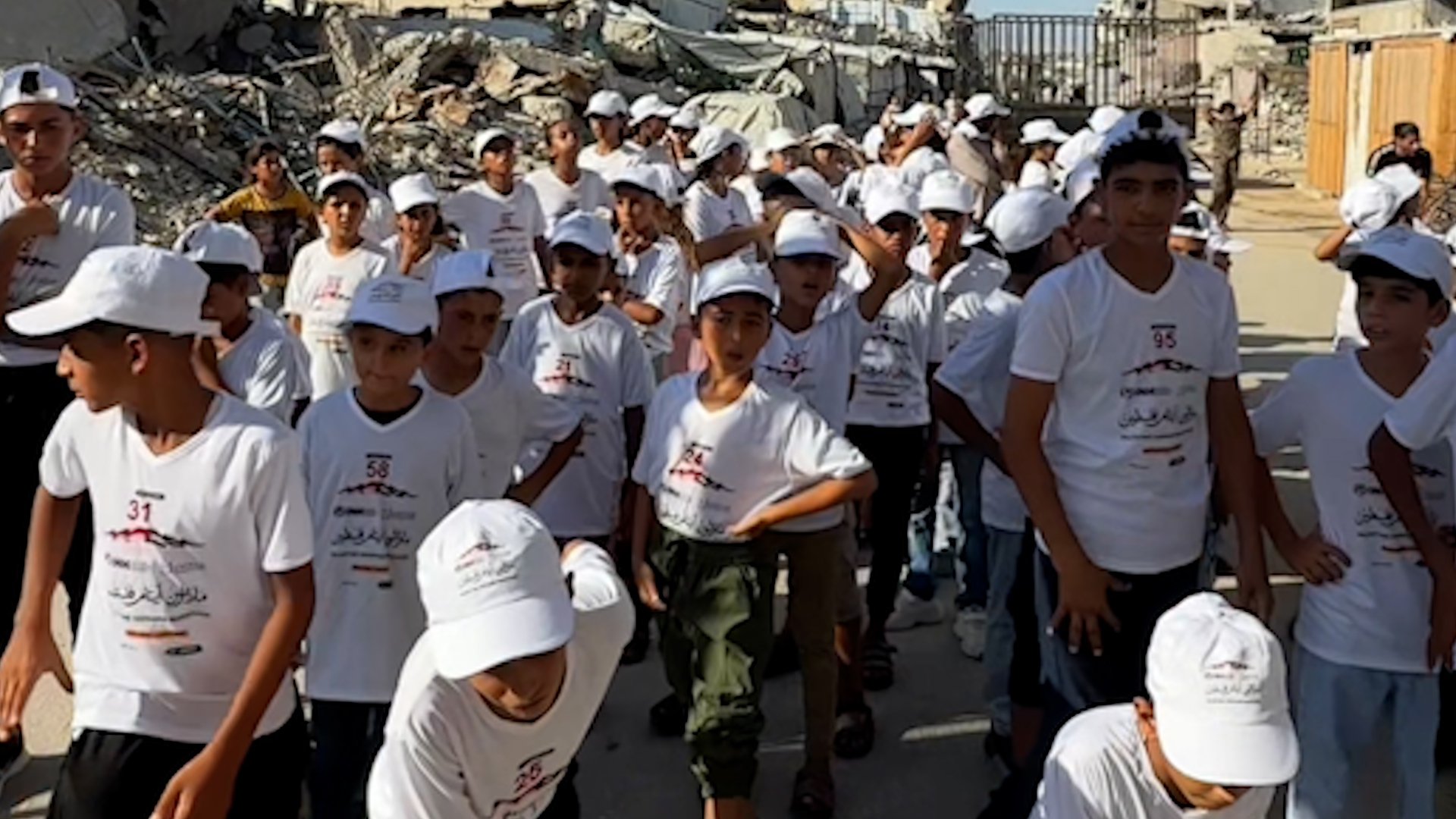 Video thumbnail for Gaza children run 'marathon' to spotlight growing orphan crisis