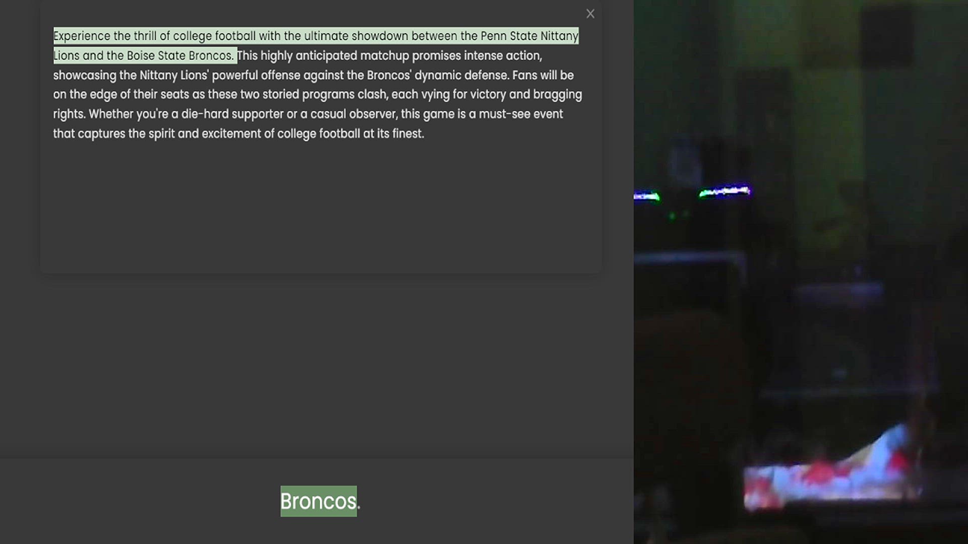 Video thumbnail for Experience the thrill of college football with the ultimate showdown between the Penn State Nittany Lions and the Boise State Broncos. This highly anticipated matchup promises intense action, showcasing the Nittany Lions' powerful offense