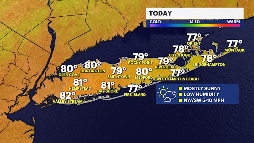 Video thumbnail for Above average temperatures, dry and comfortable weather for Long Island