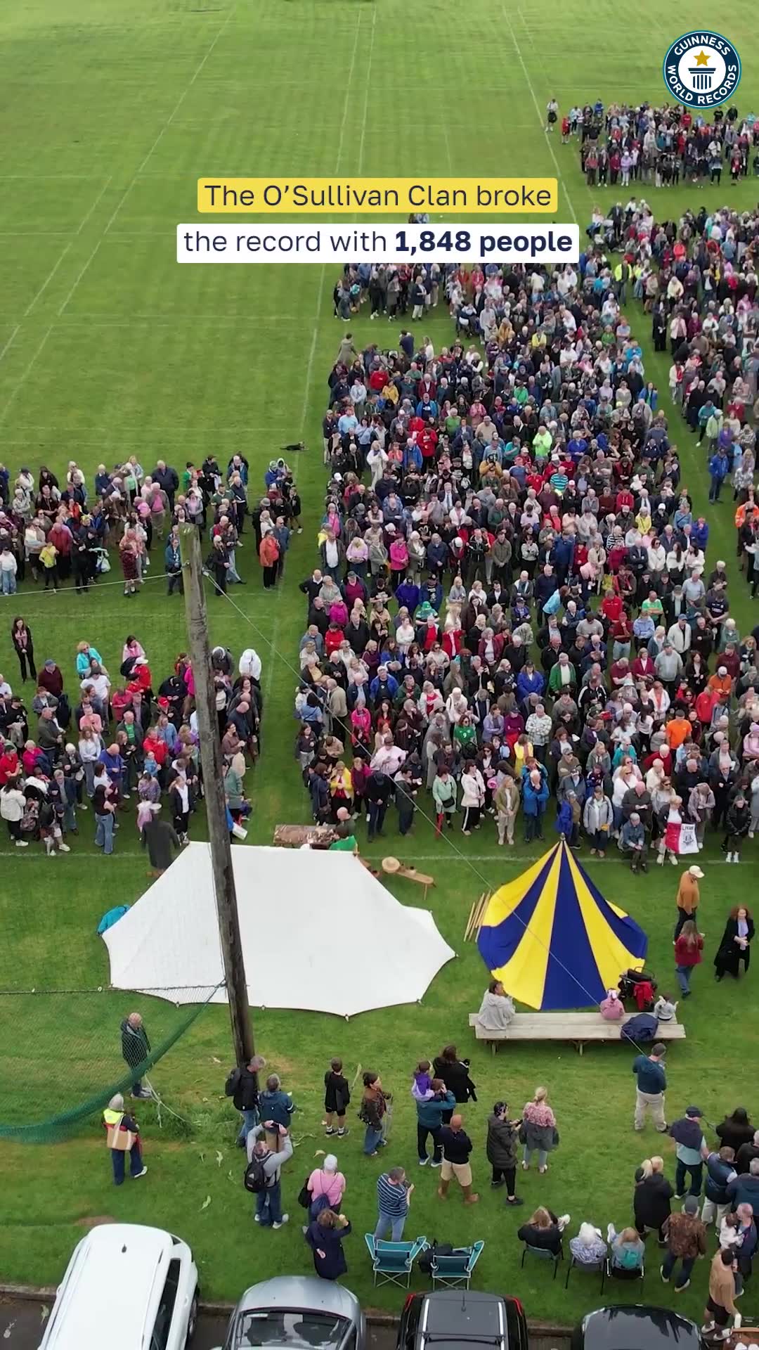 Video thumbnail for Largest gathering of people with the same surname - 1,848 people with the name Sullivan/O'Sullivan
