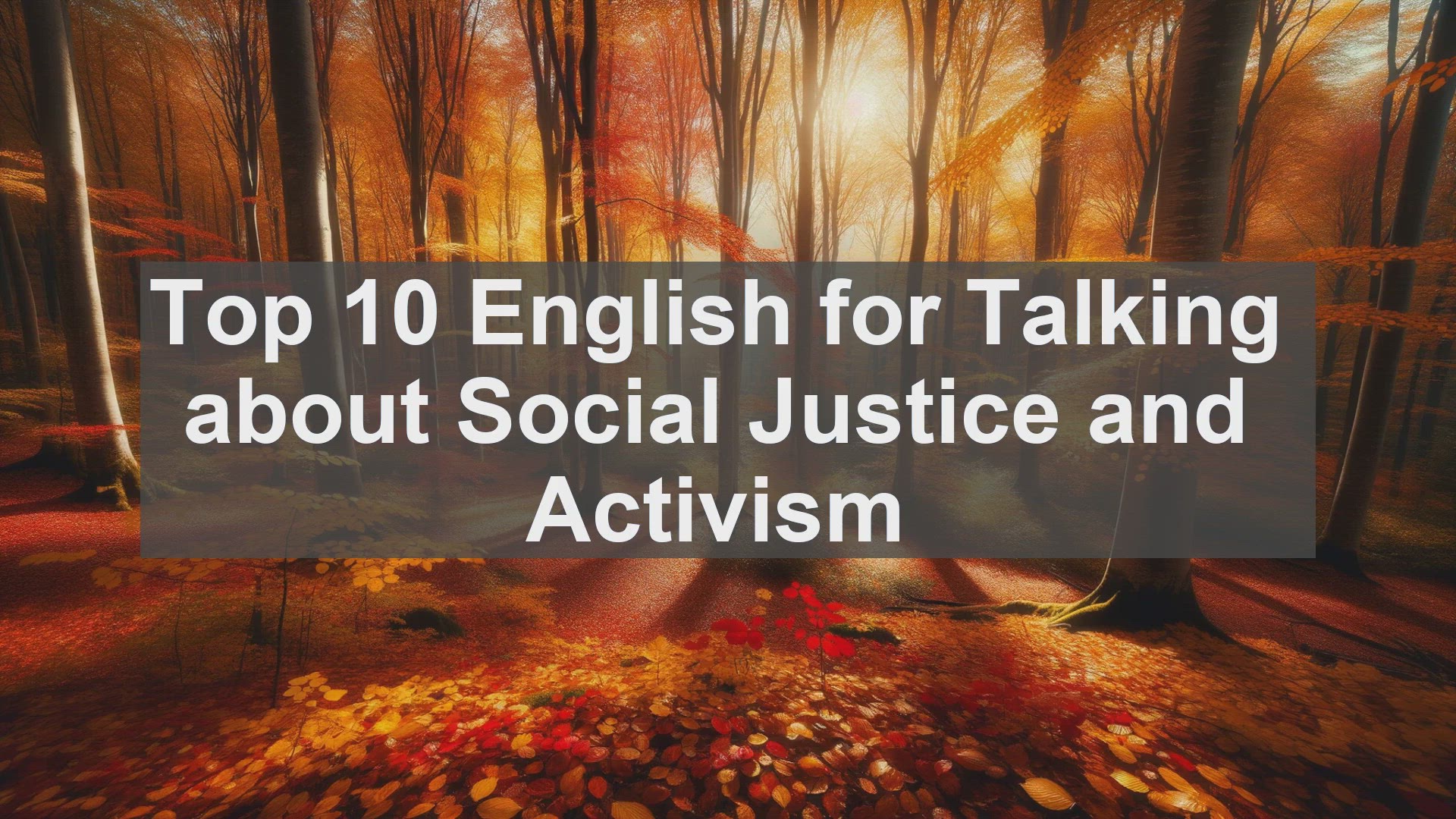 'Video thumbnail for Top 10 English for Talking about Social Justice and Activism'