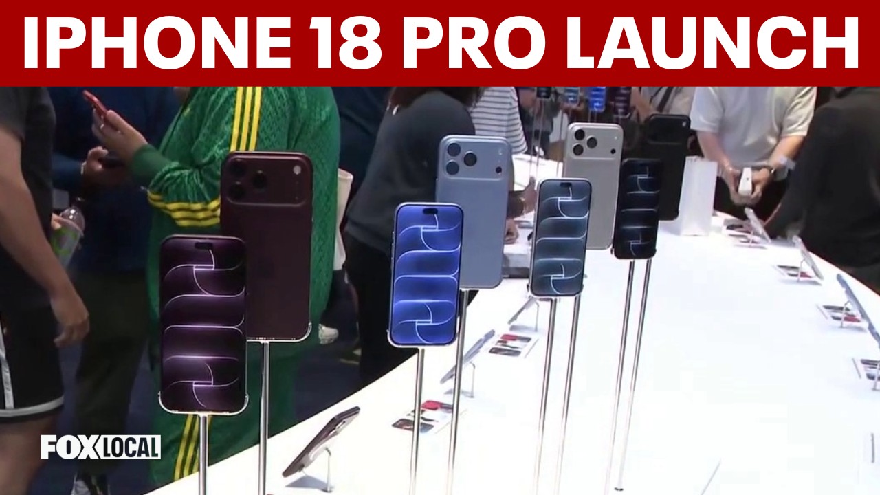 Video thumbnail for Massive crowds camp out at NYC Apple store for iPhone 18 Pro launch