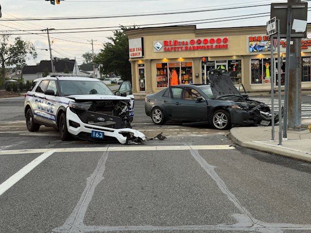 Video thumbnail for Exclusive video shows moment alleged drunk driver slams into Suffolk County police vehicle
