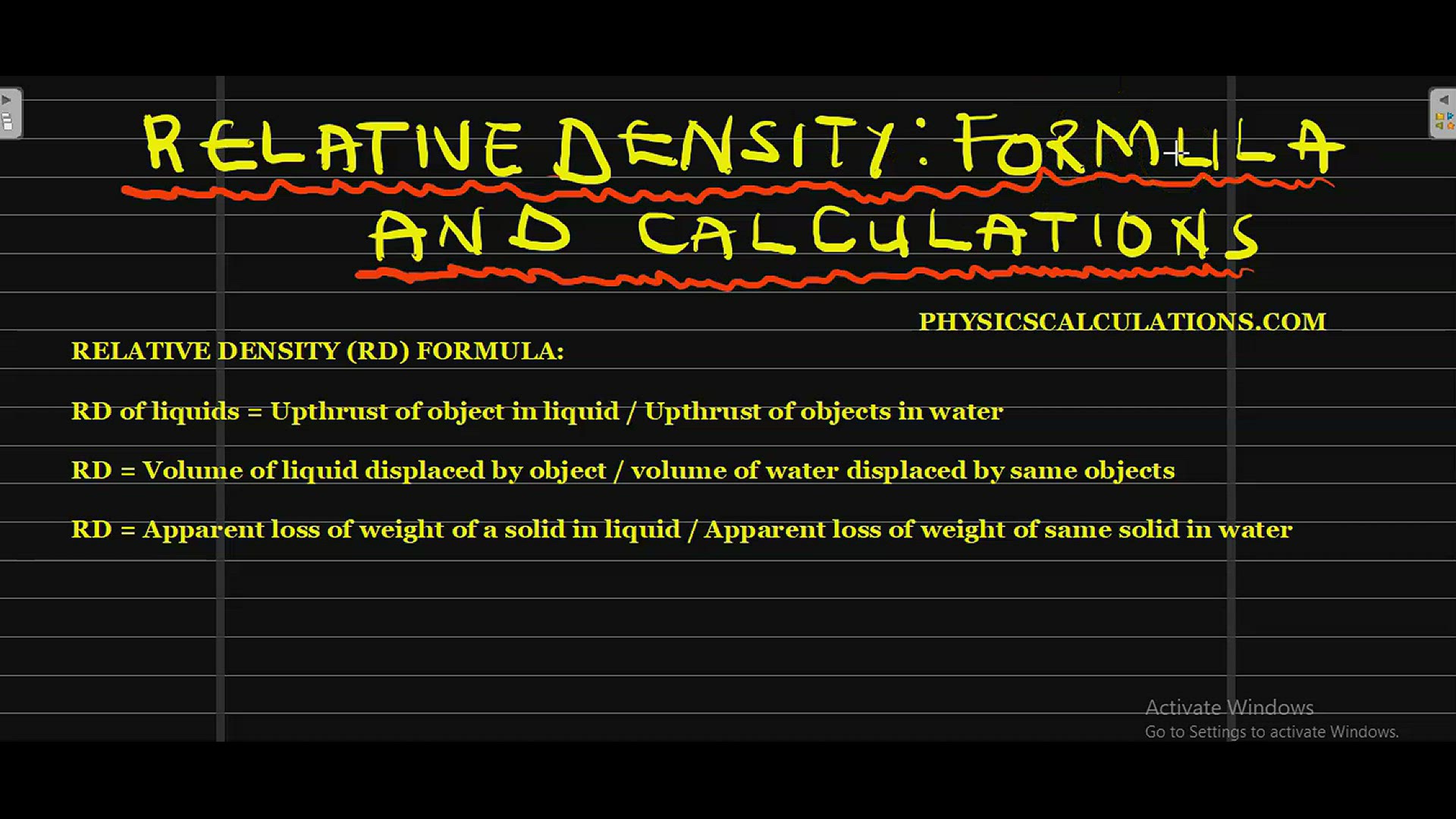 'Video thumbnail for RELATIVE DENSITY OF LIQUID'