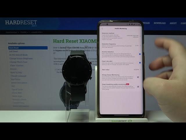 Video thumbnail for How to Activate Health Monitoring in XIAOMI Amazfit GTR 2 – Heart Rate Detection