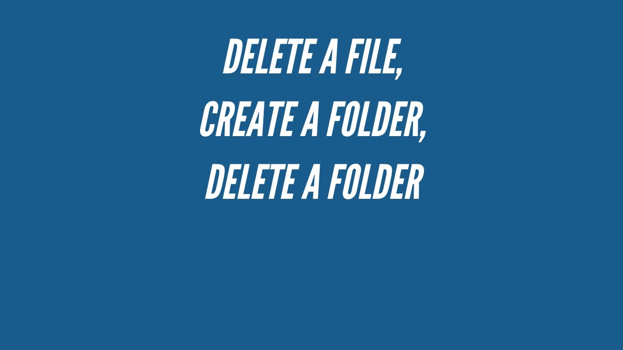 Video thumbnail for Create or Delete a Folder and Delete a file in Stata