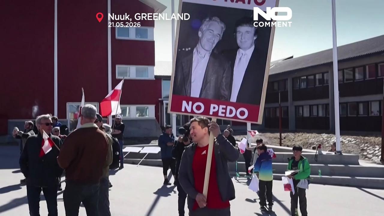Video thumbnail for ‘We are not for sale’: Greenlanders protest growing US presence in Nuuk