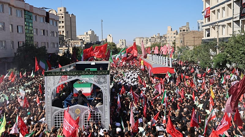Video thumbnail for Iran's late Supreme Leader Ali Khamenei laid to rest in Mashhad
