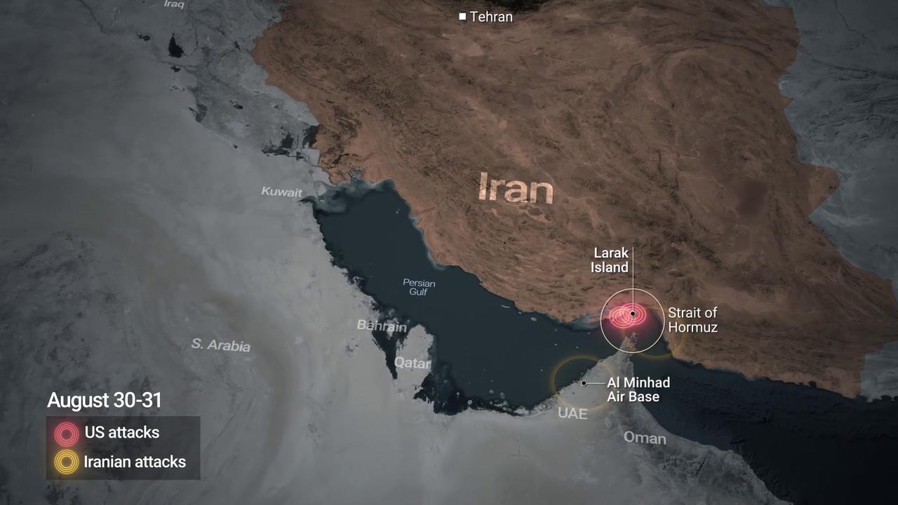 Video thumbnail for Iran: MOTION GRAPHICS - Iran says it targeted US forces at UAE air base with explosive drones.