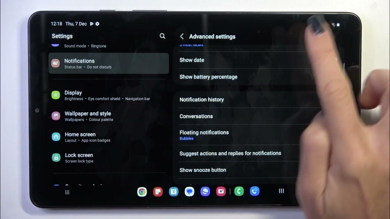 Video thumbnail for How To Check Battery Percentage & Add Indicator On Samsung Galaxy Tab A9