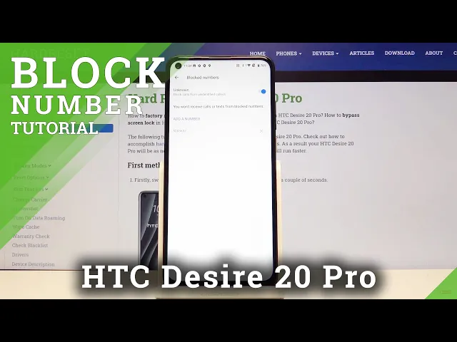 Video thumbnail for How to Block Number in HTC Desire 20 Pro - Block Calls & Messages