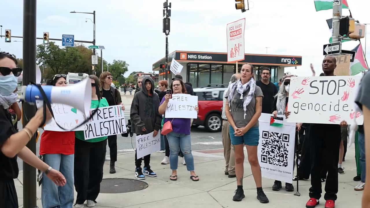 Video thumbnail for Pro-Palestinian Protest Outside Ed Sheeran Concert in Philadelphia 3.