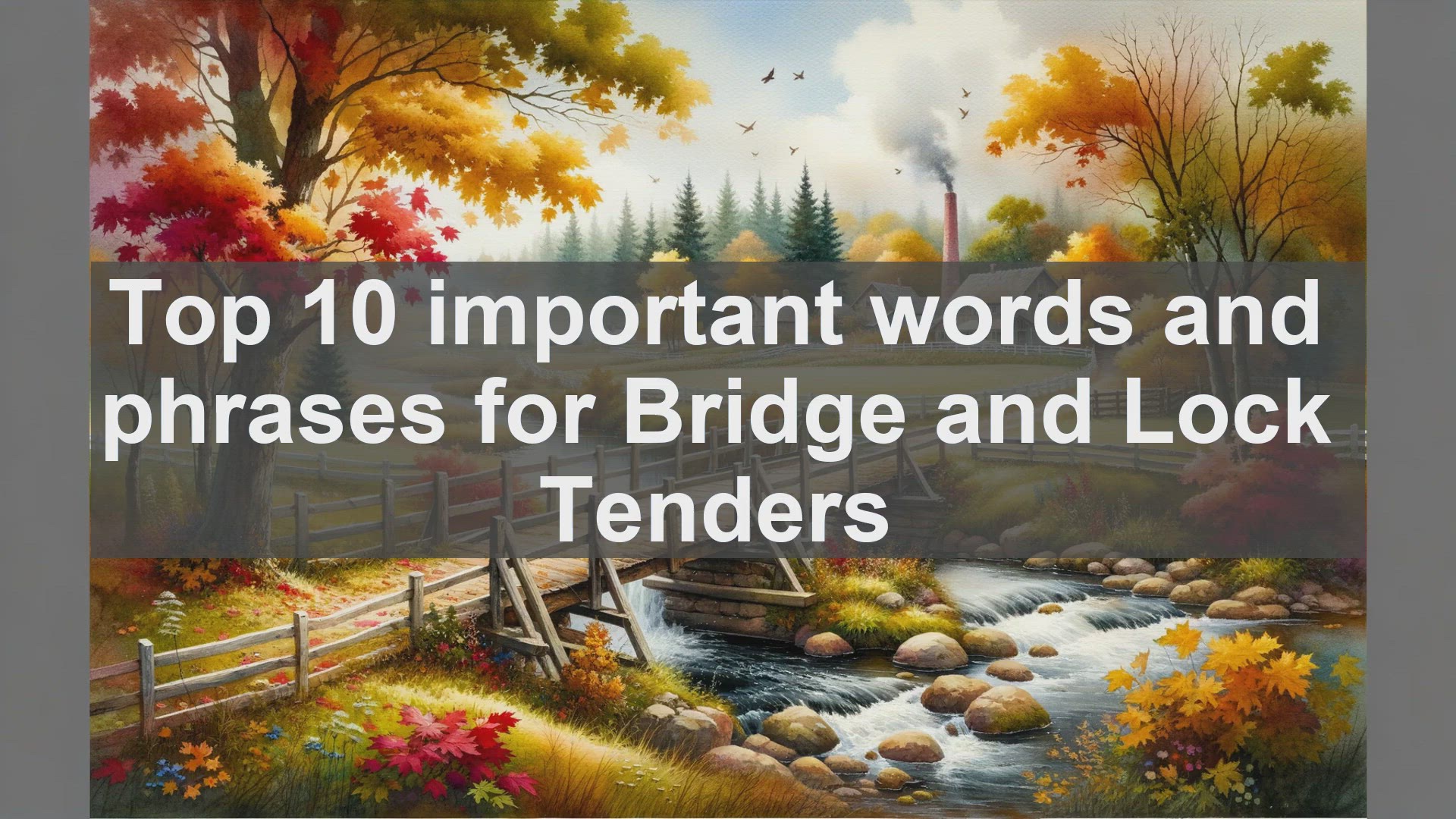 'Video thumbnail for Top 10 important words and phrases for Bridge and Lock Tenders'
