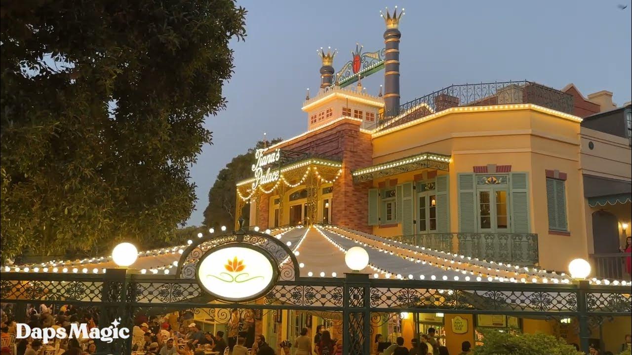 'Video thumbnail for Tiana's Palace at Night Disneyland Opening Weekend 4K'