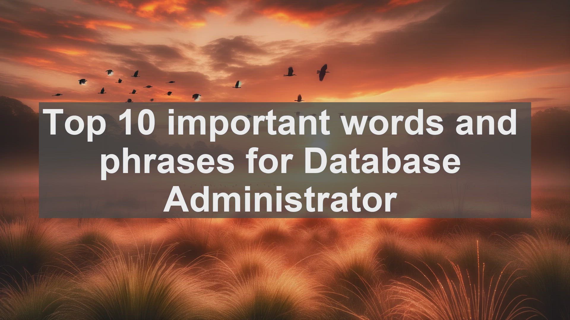 'Video thumbnail for Top 10 important words and phrases for Database Administrator'