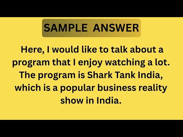Video thumbnail for Describe a TV or Online Program You Like to Watch | IELTS Cue Card 2026