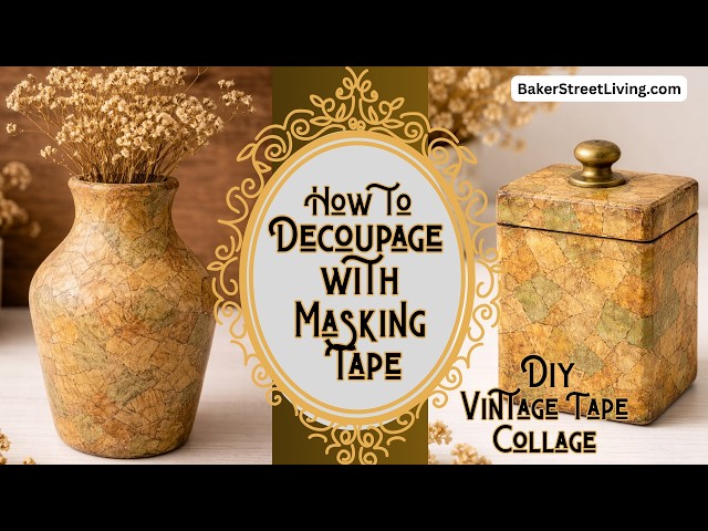 Video thumbnail for DIY Aged Masking Tape Decoupage: Easy Vintage Look Anyone Can Make!