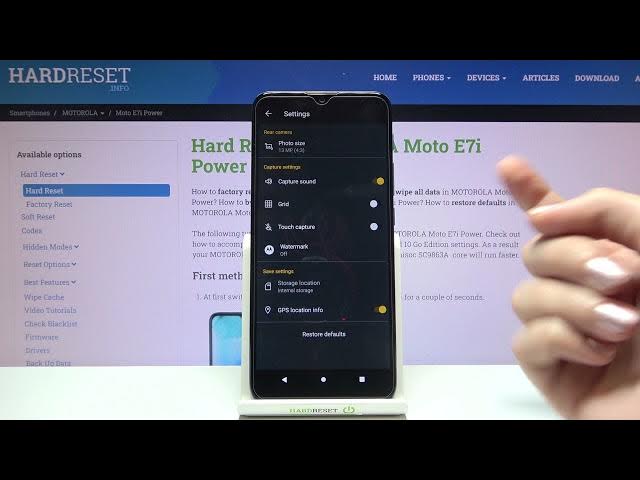 Video thumbnail for MOTOROLA Moto E7i Power and Camera Settings – Turn On/Off GridLines
