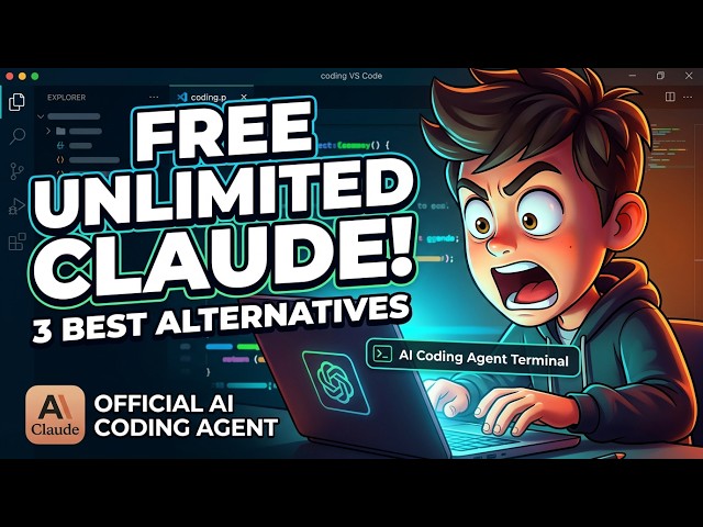 Video thumbnail for 🤯 FREE UNLIMITED Claude Code (No NVIDIA NIM, No Ollama!) 3 Best Alternatives FREE & UNLIMITED 100%