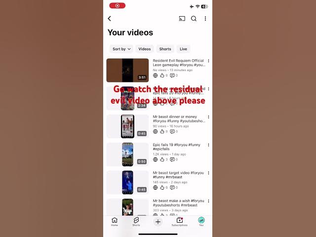Video thumbnail for Go watch the resident evil video please #foryou #youtubeshorts #residentevil