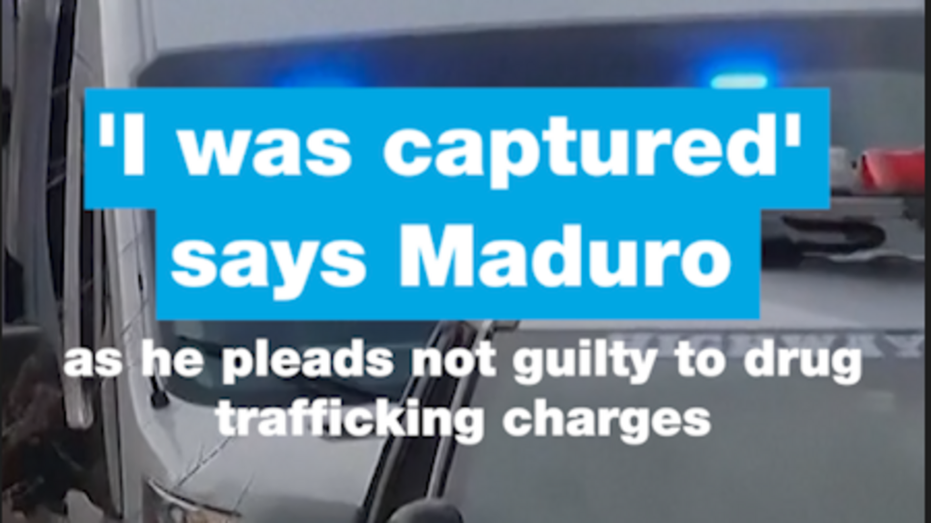 Video thumbnail for Maduro says 'I was captured' as he pleads not guilty to drug trafficking charges