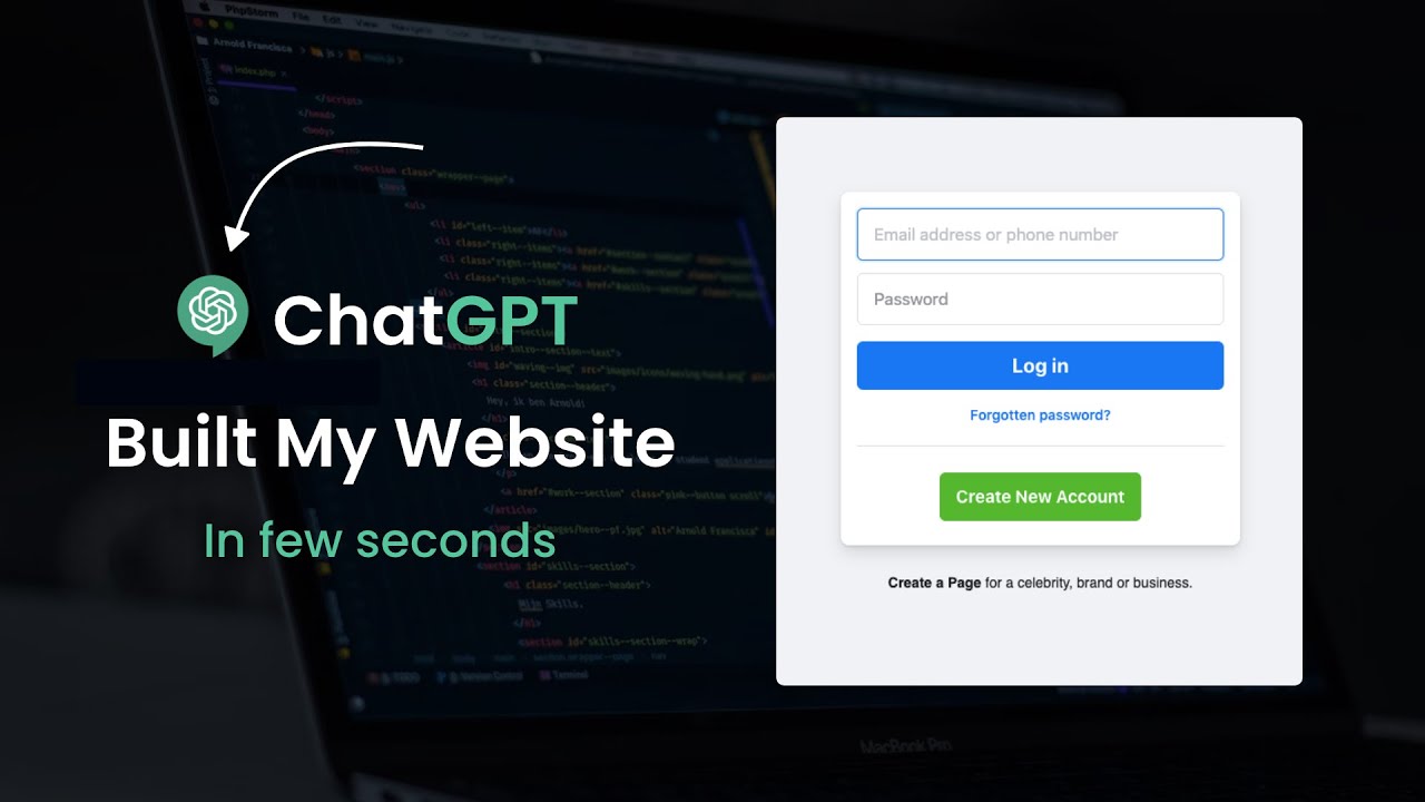 'Video thumbnail for Build A Website With #ChatGPT #OpenAI'