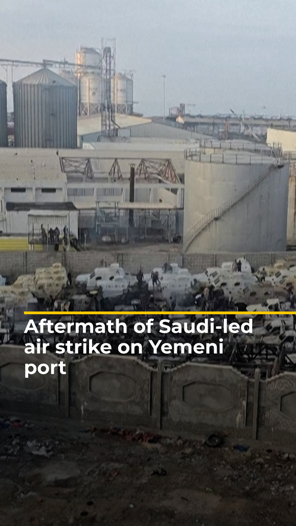 Video thumbnail for Aftermath of Saudi-led ‍air strike on Yemeni port