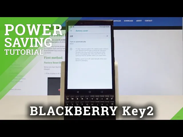 Video thumbnail for How to Save Battery Life in BLACKBERRY Key2 - Power Saving Mode