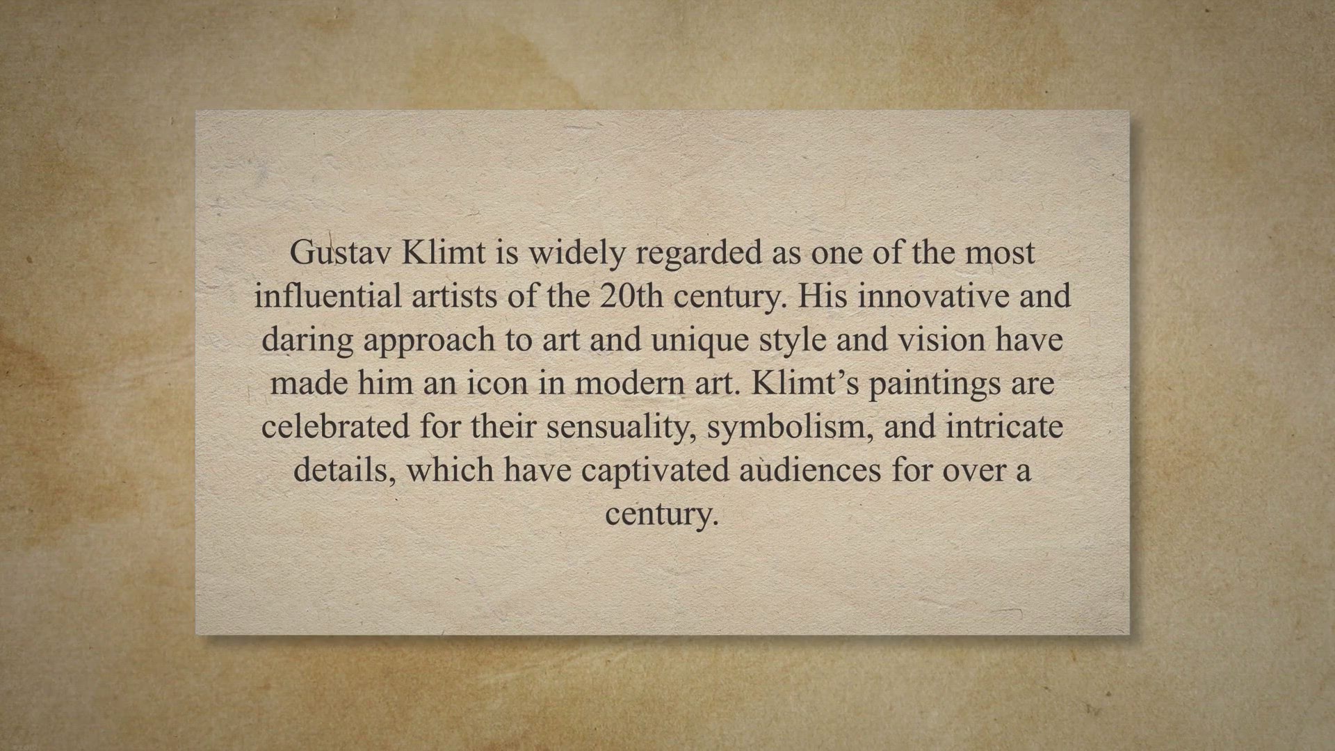 'Video thumbnail for Gustav Klimt’s Paintings: An Intimate Glimpse Into His Genius'