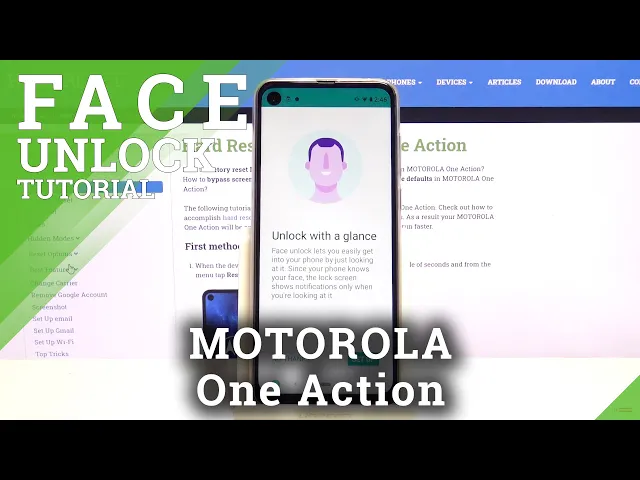 Video thumbnail for How to Use Face Unlock in MOTOROLA One Action – Face Recognition