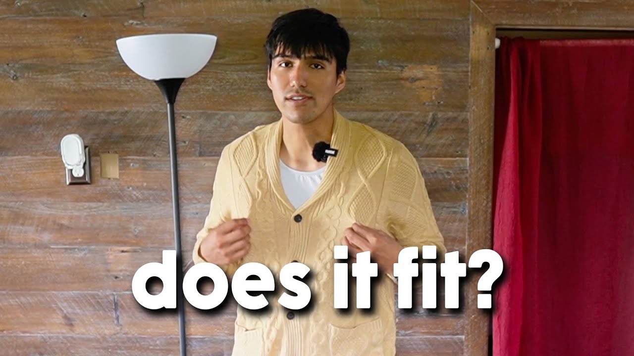 Video thumbnail for Coofandy Shawl Collar Cardigan Sweater Fit Test