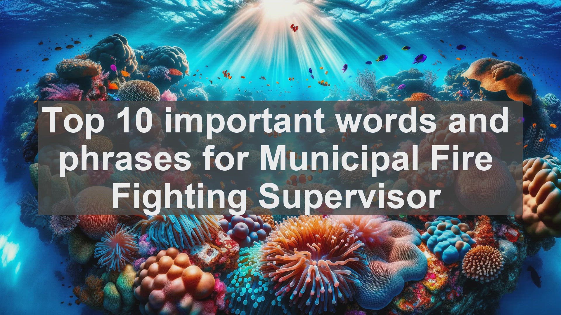 'Video thumbnail for Top 10 important words and phrases for Municipal Fire Fighting Supervisor'