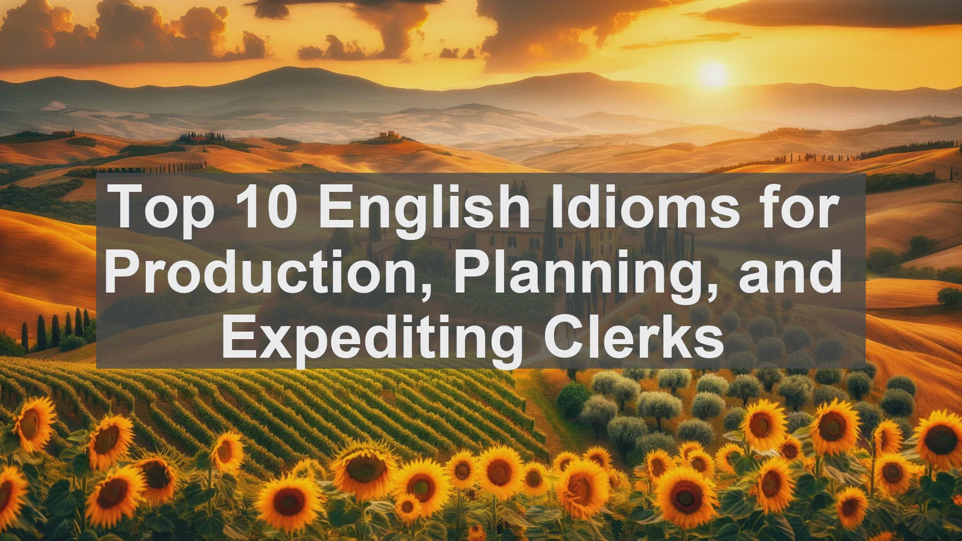 'Video thumbnail for Top 10 English Idioms for Production Planning and Expediting Clerks'
