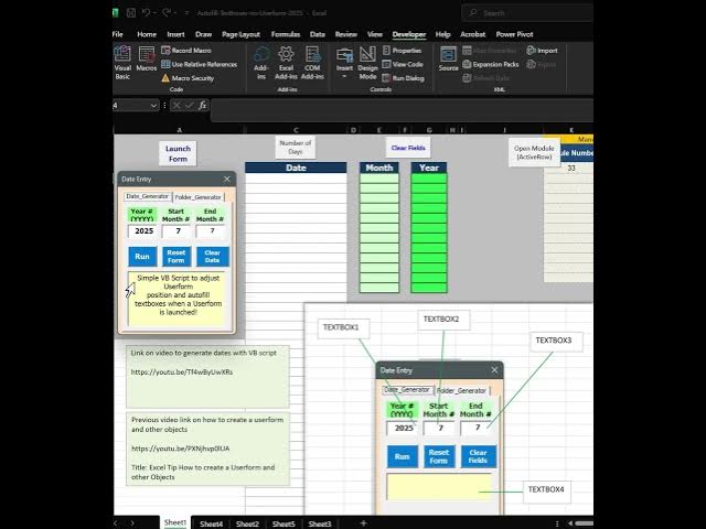 Video thumbnail for Excel Tip - How to adjust Userform position and autofill TextBoxes with VBA/VBScript
