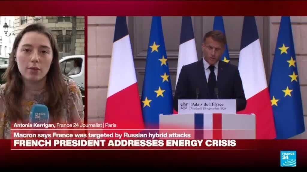 Video thumbnail for Macron addresses energy crisis, warns of 'hybrid attacks'