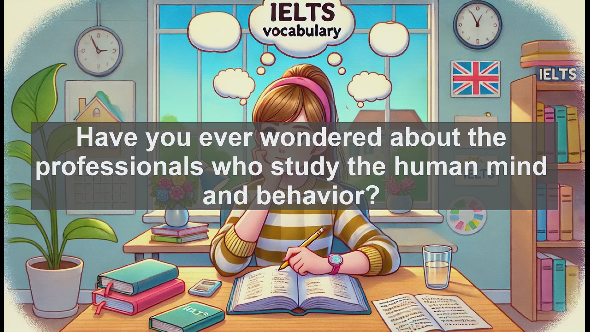 'Video thumbnail for 2500 Must Know IELTS 6.5 Vocabulary - Understanding 'Psychologist': Key Term for IELTS Success'