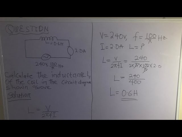 'Video thumbnail for Calculate the inductance L, of the coil in the circuit diagram shown below'