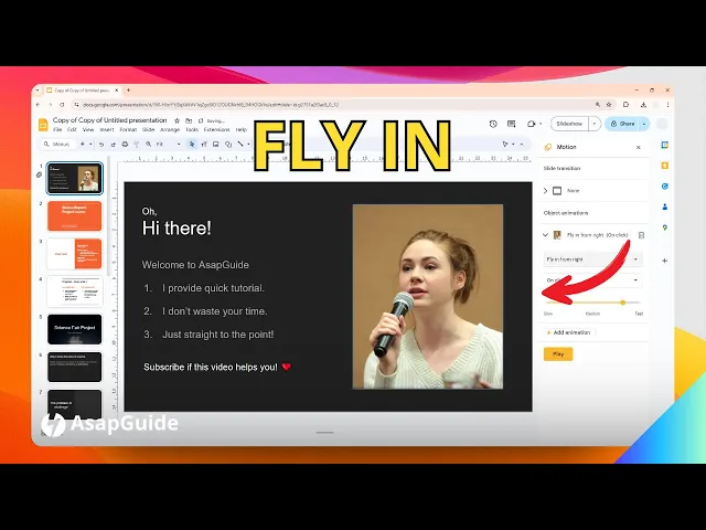 Video thumbnail for How to Make a Picture Fly in on Google Slides