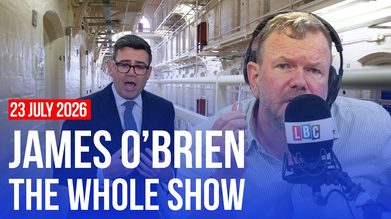 Video thumbnail for Has Burnham run out of options on prisoners? | James O’Brien - The Whole Show