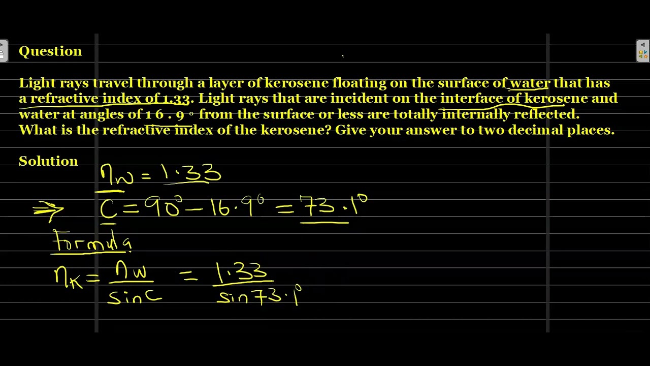 'Video thumbnail for How to Calculate Critical Angle'