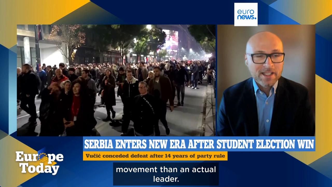 Video thumbnail for 'Extraordinary historical moment' in Serbian democracy, following Vučić defeat